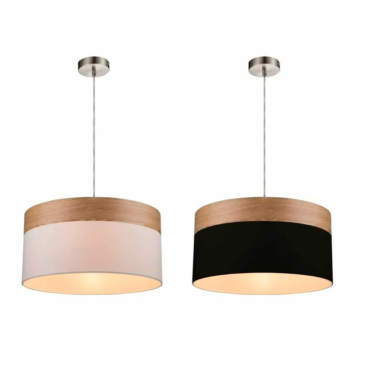 Lampadario DKD Home Decor Bianco Nero Multicolore Argentato Naturale Metallo 50 W Scandi 220 V 30 x 40 cm 38 x 38 x 25 cm (2 Uni