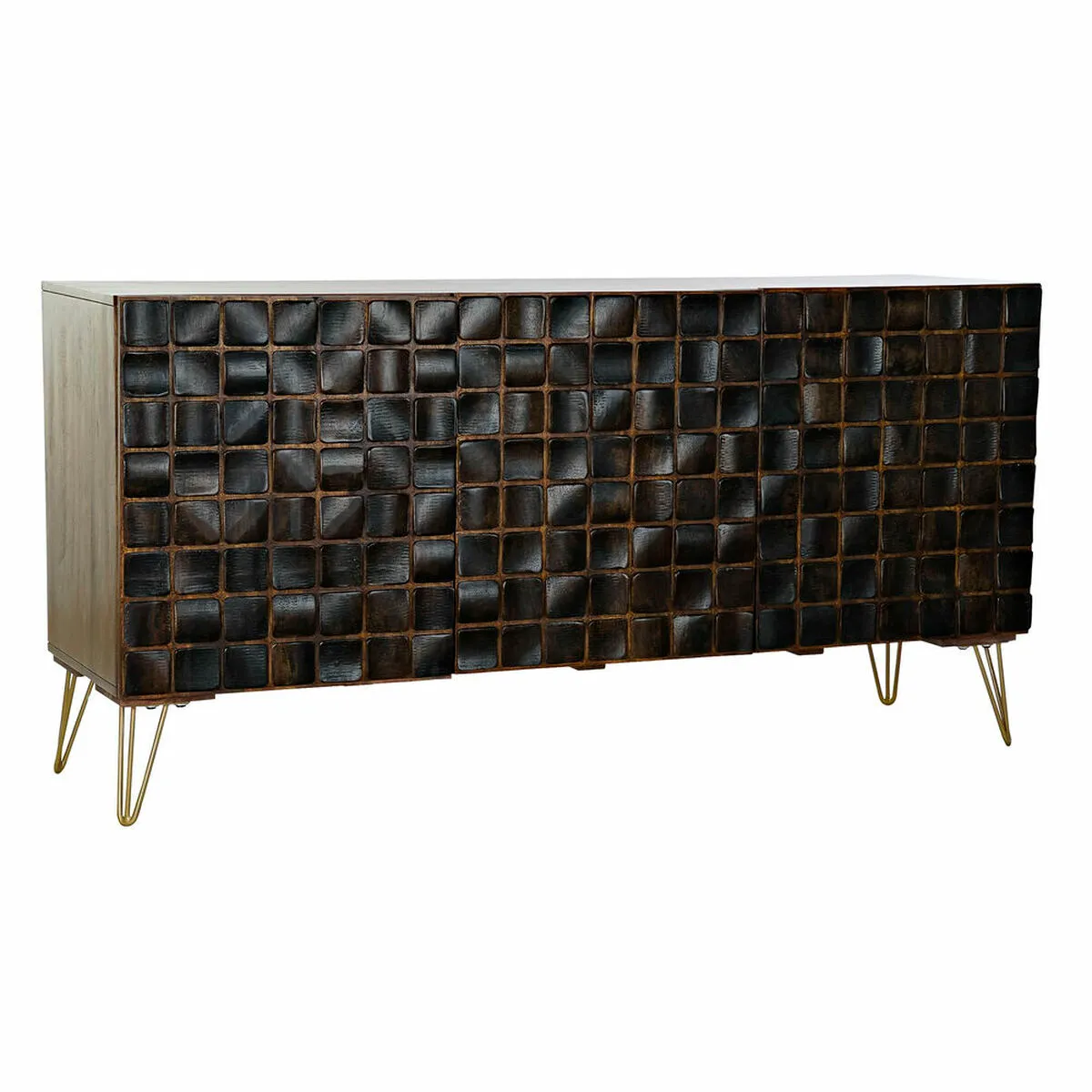 Credenza DKD Home Decor Dorato Marrone scuro Metallo Legno di mango 160 x 45 x 80 cm