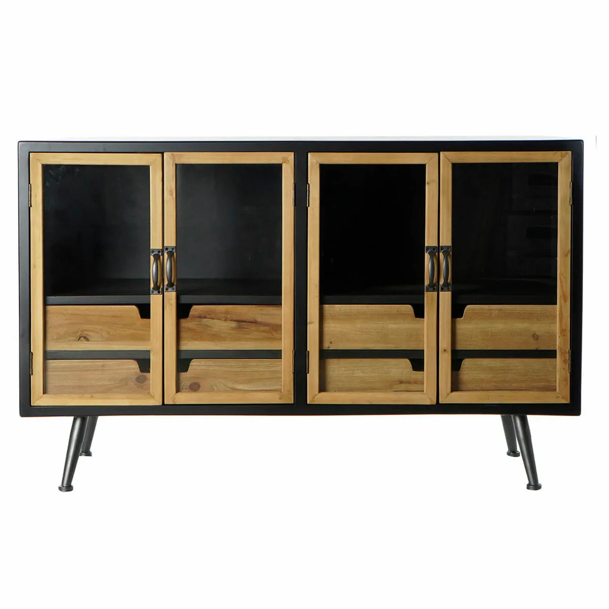 Credenza DKD Home Decor 8424001831272 Abete Cristallo Naturale Nero (120 x 40 x 76 cm)