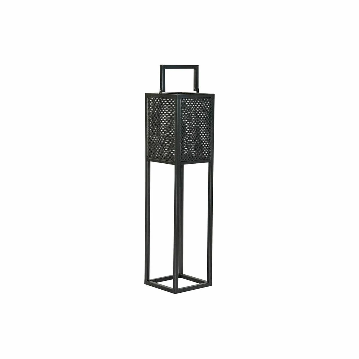 Portacandele DKD Home Decor S3026340 Cristallo Nero Metallo (20 x 20 x 82 cm)