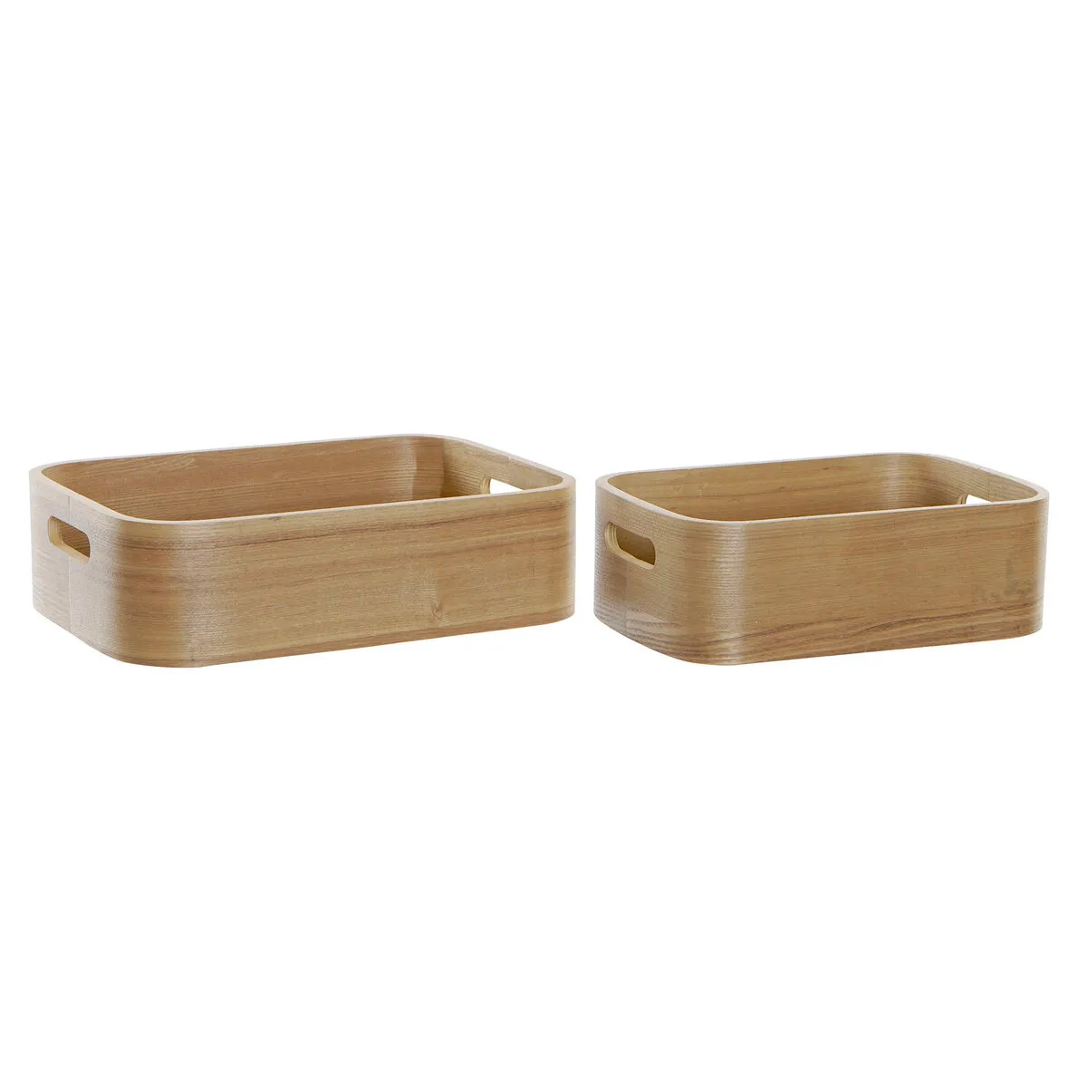 Set di Scatole Decorative DKD Home Decor Naturale Legno MDF 35,5 x 25 x 10 cm