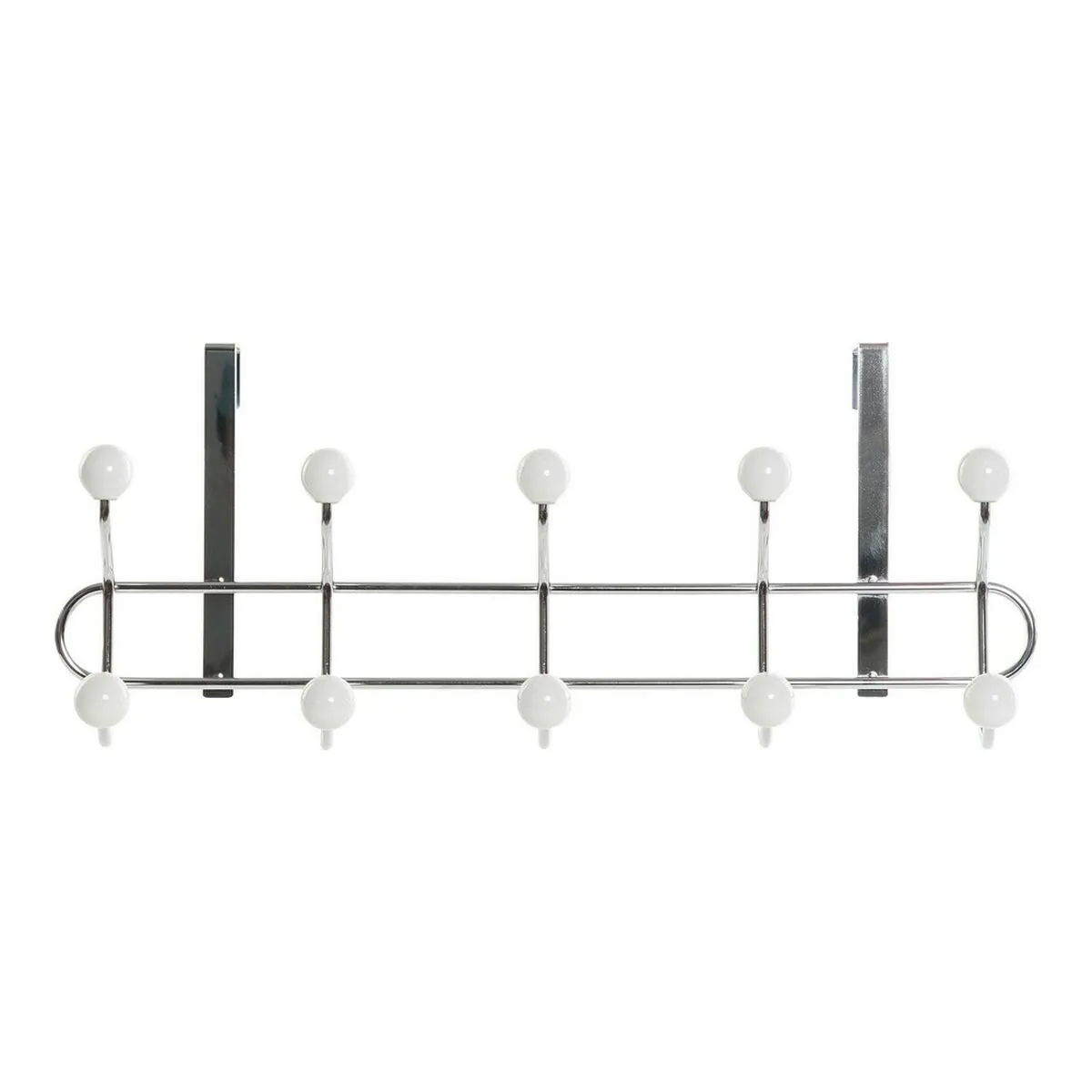 Appendiabiti per Porte DKD Home Decor 8424001835249 Bianco Argentato Metallo Ceramica 44 x 12 x 20 cm