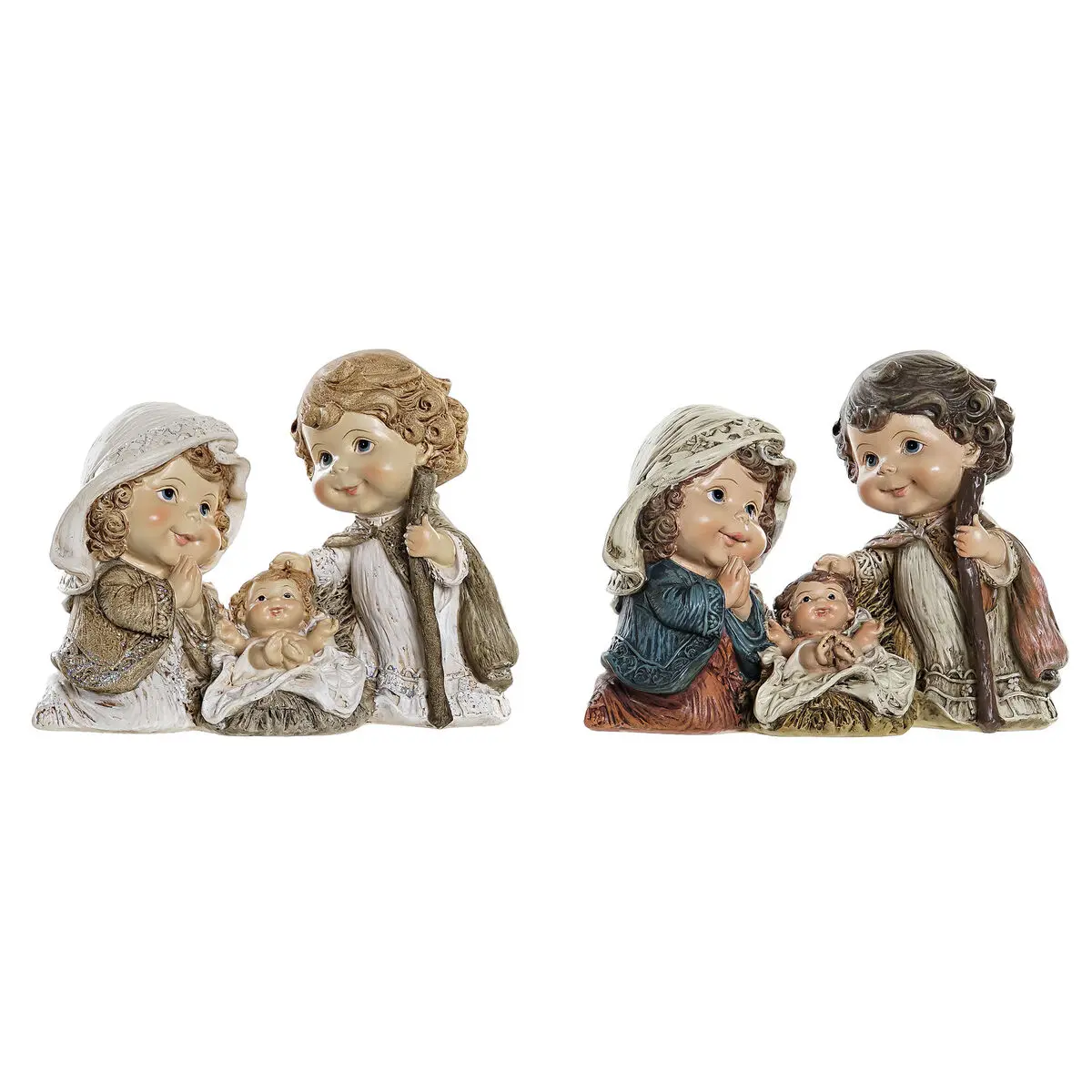 Presepe di Natale DKD Home Decor Resina Multicolore (16 x 9 x 12 cm) (2 Unità)