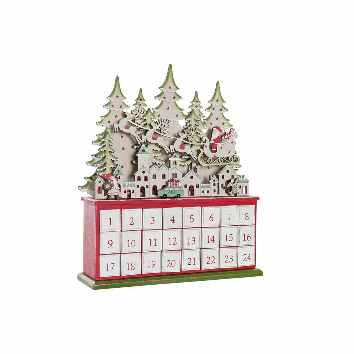 Calendario dell'Avvento DKD Home Decor Legno 32 x 8,5 x 38 cm