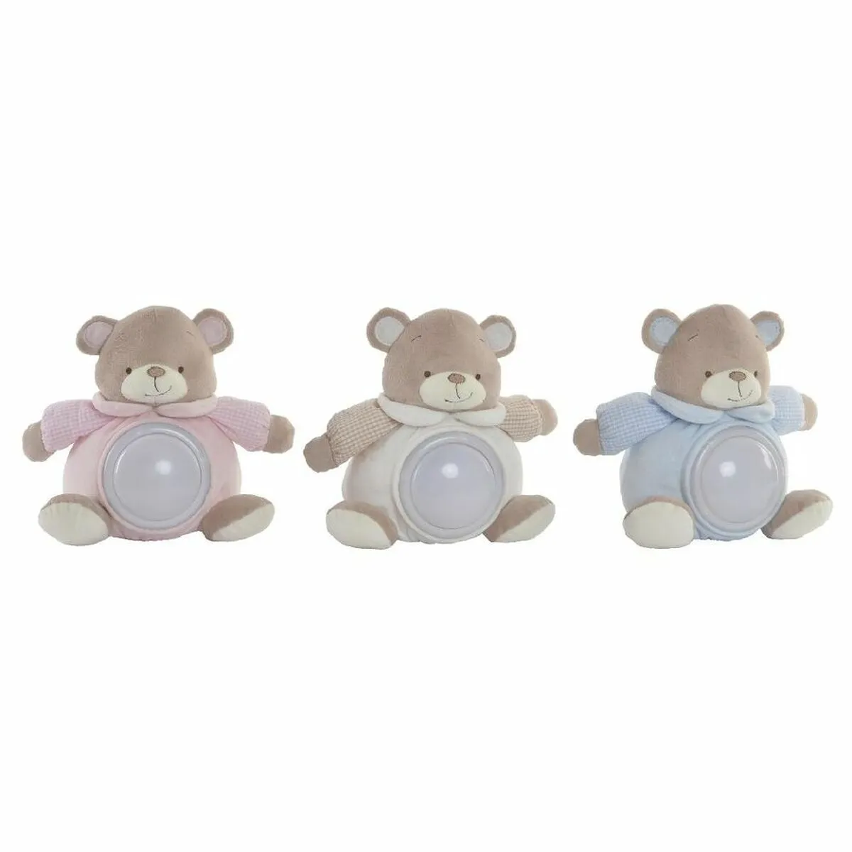 Peluche DKD Home Decor BE-184630 Beige Blu cielo Rosa chiaro Per bambini Orso 19 x 11 x 22 cm (3 Pezzi)