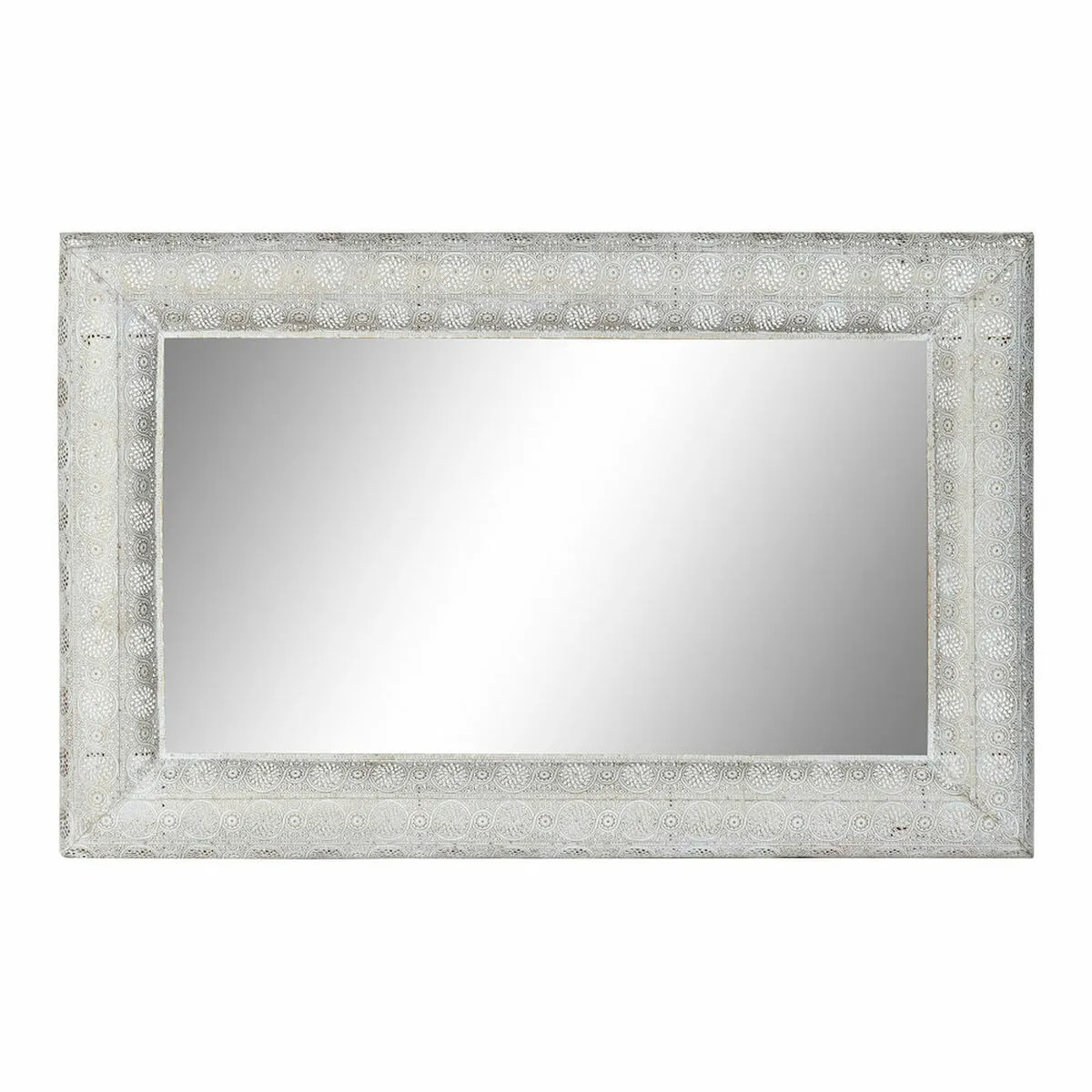 Specchio da parete DKD Home Decor Bianco Dorato Metallo Specchio Arabo Vintage 80 x 6 x 123 cm 80 x 8 x 123 cm