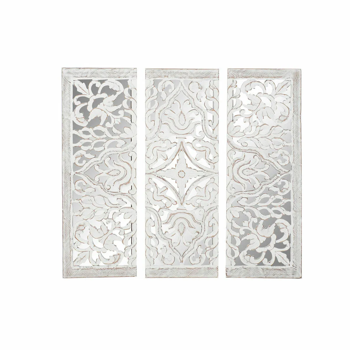 Decorazione da Parete DKD Home Decor Specchio Legno MDF (3 pcs) (40 x 2.5 x 122 cm) (40 x 2,5 x 122 cm)