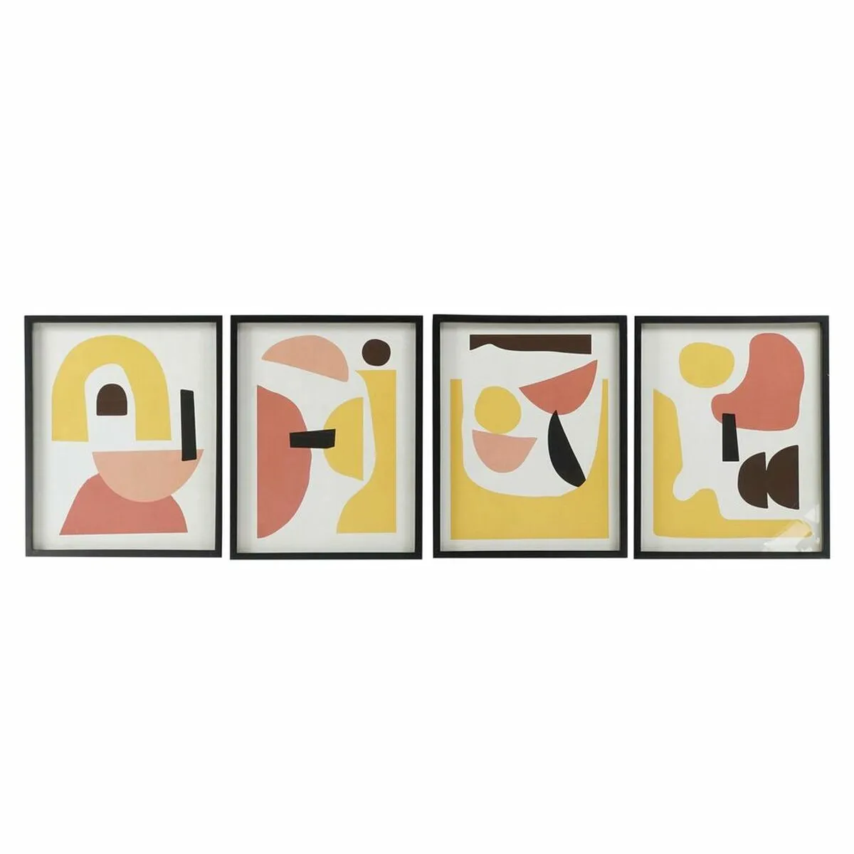 Quadro DKD Home Decor 40 x 2,5 x 50 cm Astratto Scandinavo (4 Pezzi)