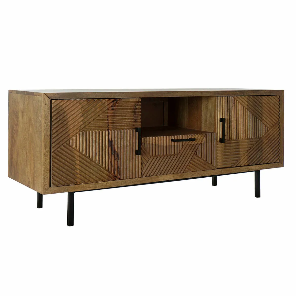 Mobile TV DKD Home Decor 125 x 40 x 54,5 cm Naturale Metallo Marrone Chiaro Legno di mango