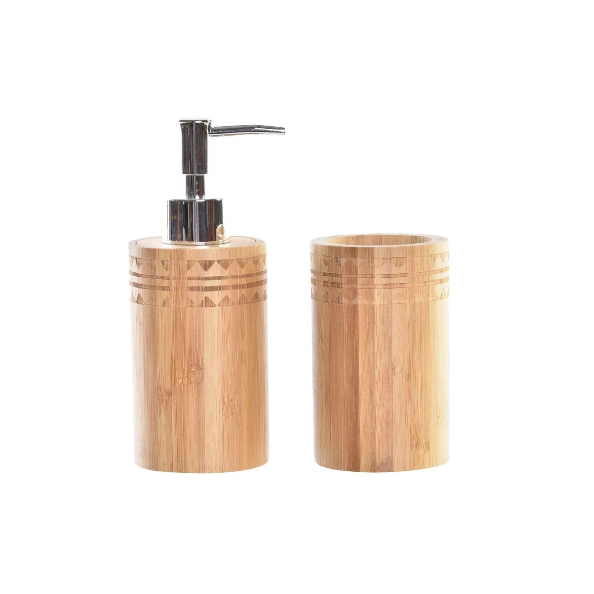 Set da Bagno DKD Home Decor Naturale Bambù 6,8 x 7,5 x 18 cm