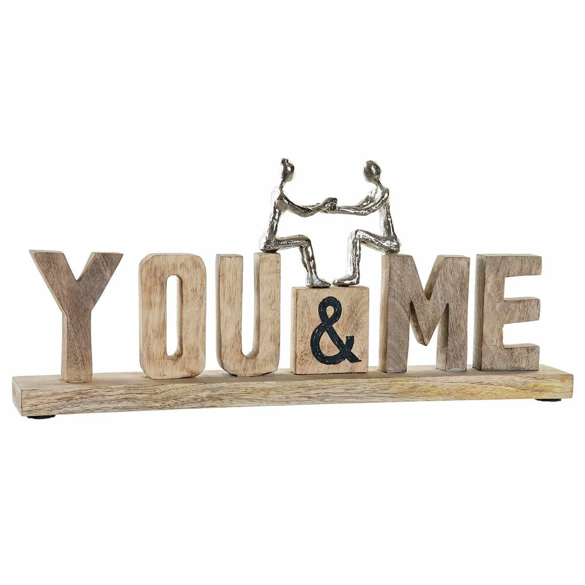 Statua Decorativa DKD Home Decor You & Me Argentato Alluminio (54 x 7,5 x 24 cm)