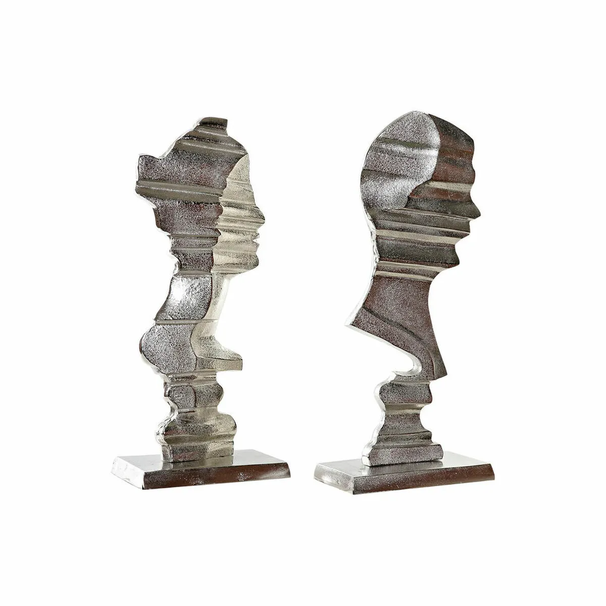 Statua Decorativa DKD Home Decor 8424001856497 22,5 x 12,5 x 52 cm Argentato (2 Unità)