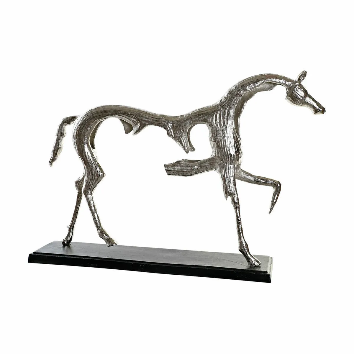 Statua Decorativa DKD Home Decor 8424001856503 Nero Multicolore Argentato Cavallo 69 x 15 x 49 cm