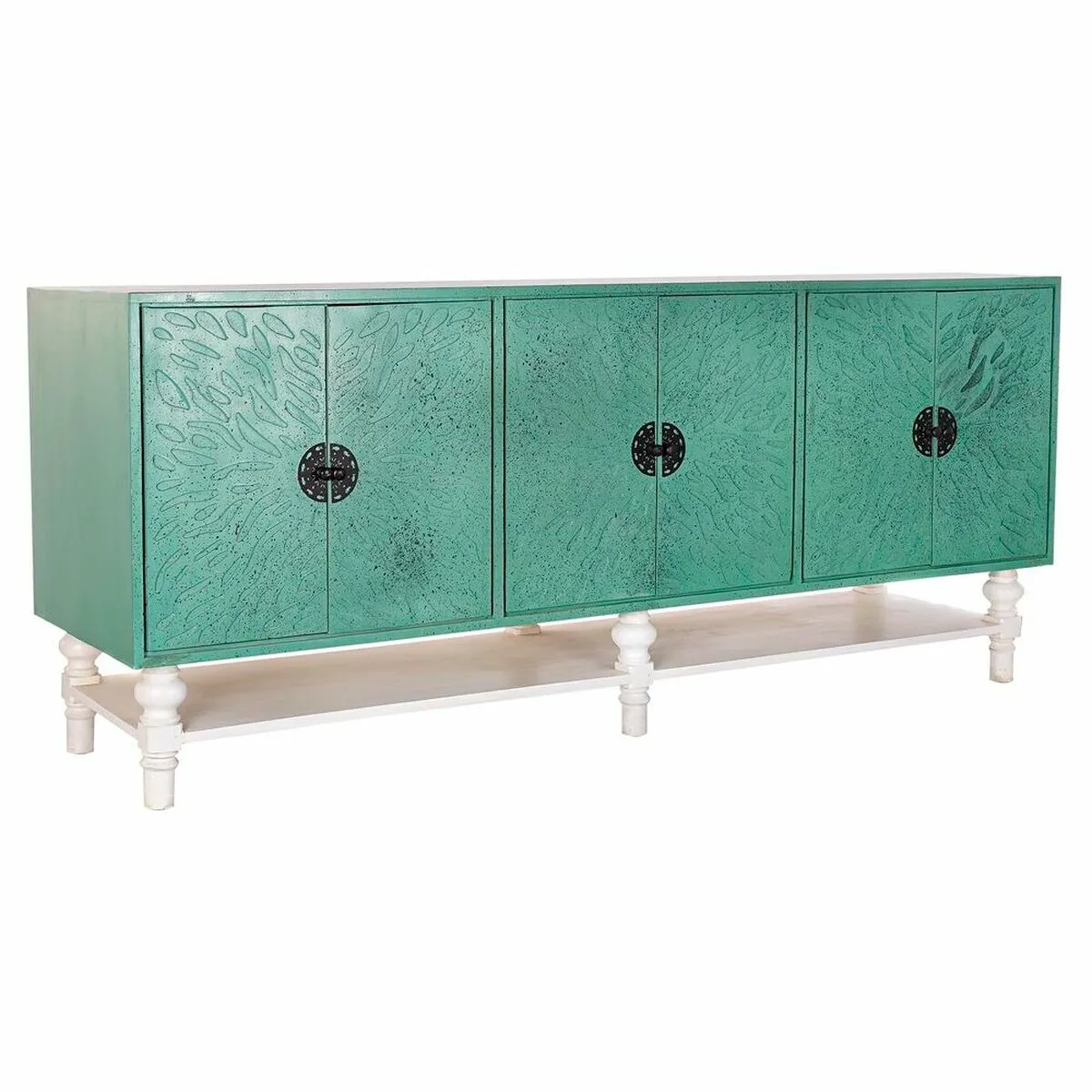 Credenza DKD Home Decor Turchese Legno Metallo 200 x 55 x 85 cm