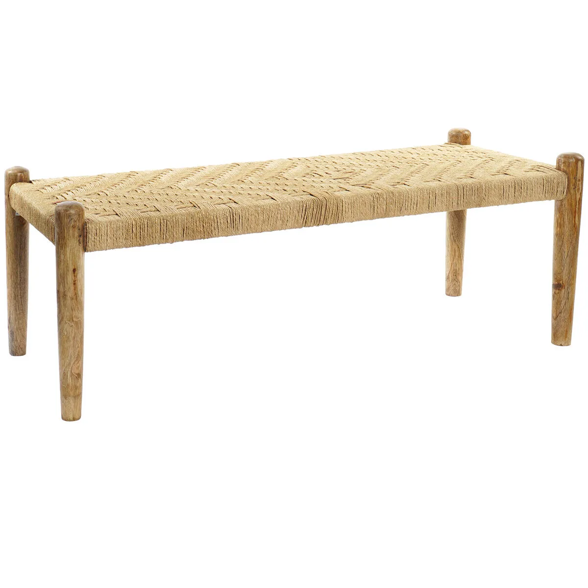 Panca DKD Home Decor 145 x 55 x 49 cm Naturale Marrone Corda Legno di mango