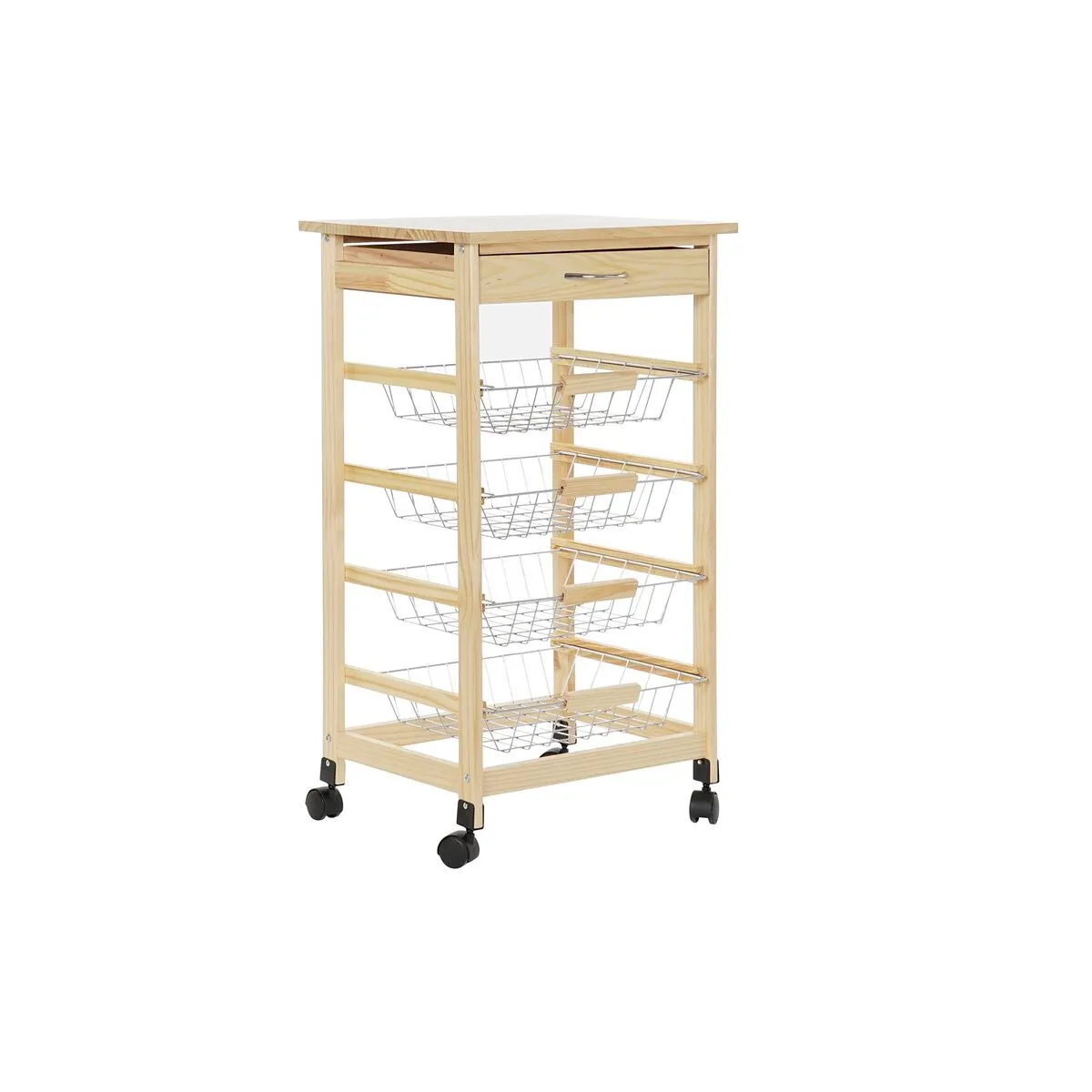 Carrello per Verdure DKD Home Decor Metallo Pino (47 x 38 x 82 cm)