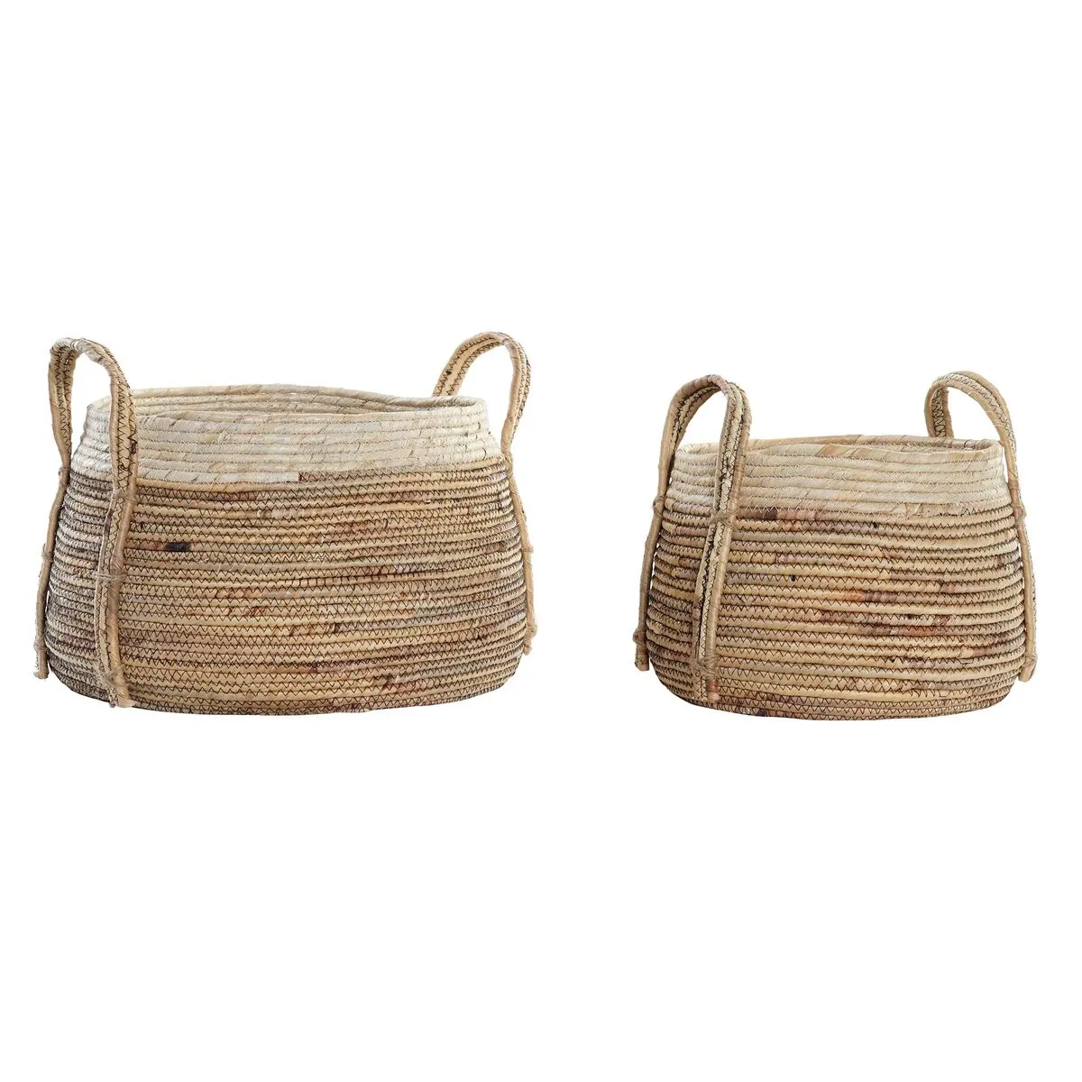 Set di Cestini DKD Home Decor Tropicale Fibra naturale Juncus (40 x 40 x 29 cm)