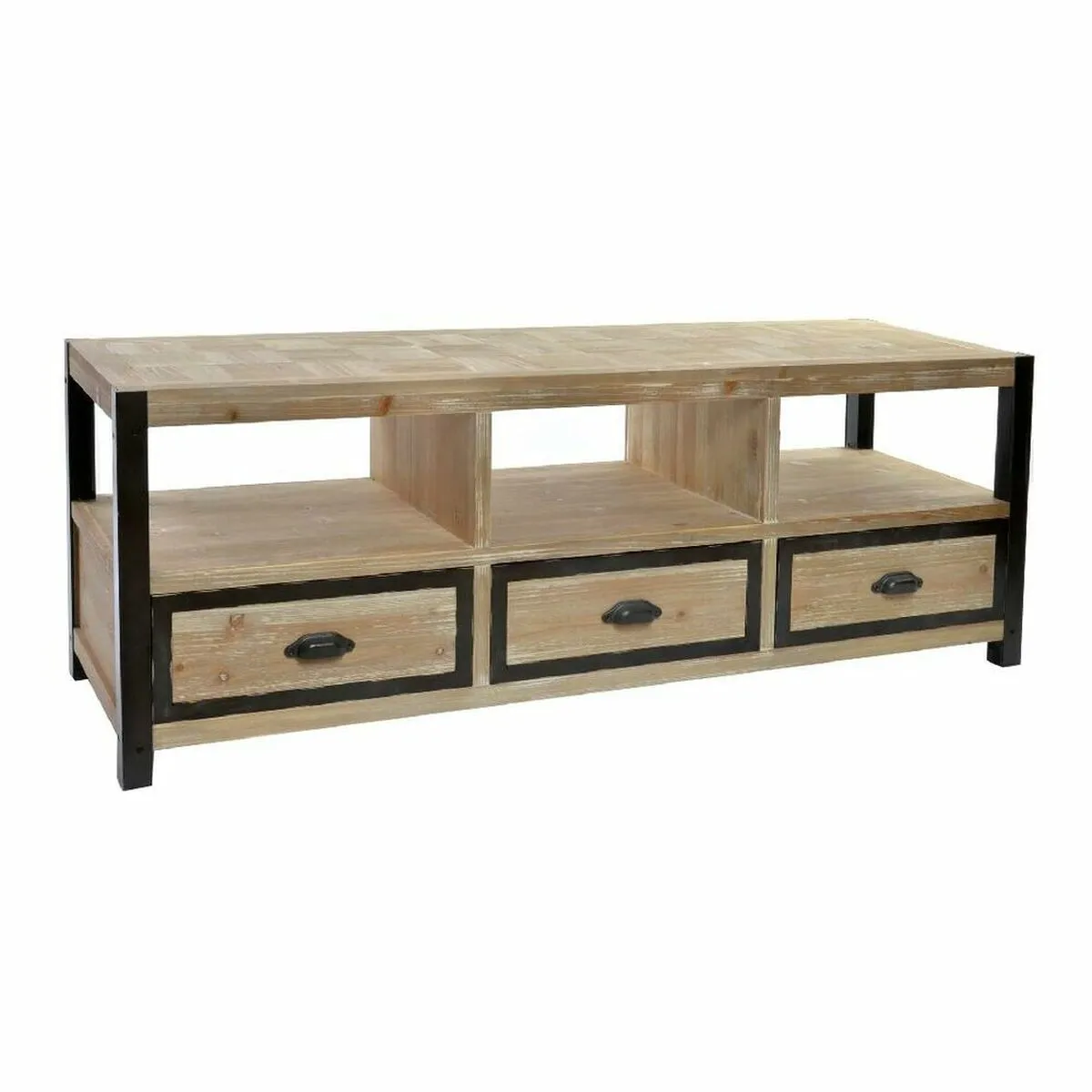 Mobile TV DKD Home Decor 148 x 45 x 54 cm Nero Metallo Legno Marrone