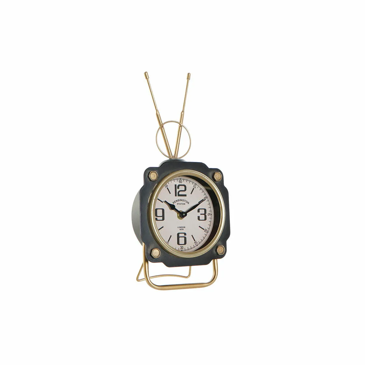 Orologio da Tavolo DKD Home Decor Nero Dorato Cristallo Ferro Vintage 15,5 x 8,5 x 32 cm