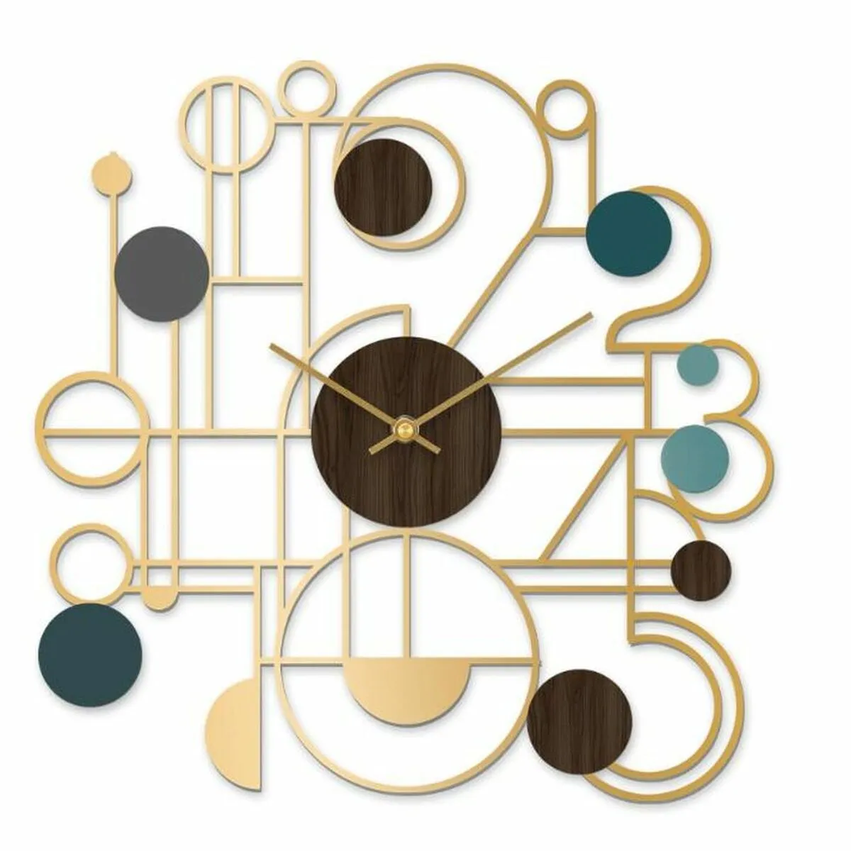 Orologio da Parete DKD Home Decor Dorato Ferro Legno MDF (60 x 4.5 x 60 cm)