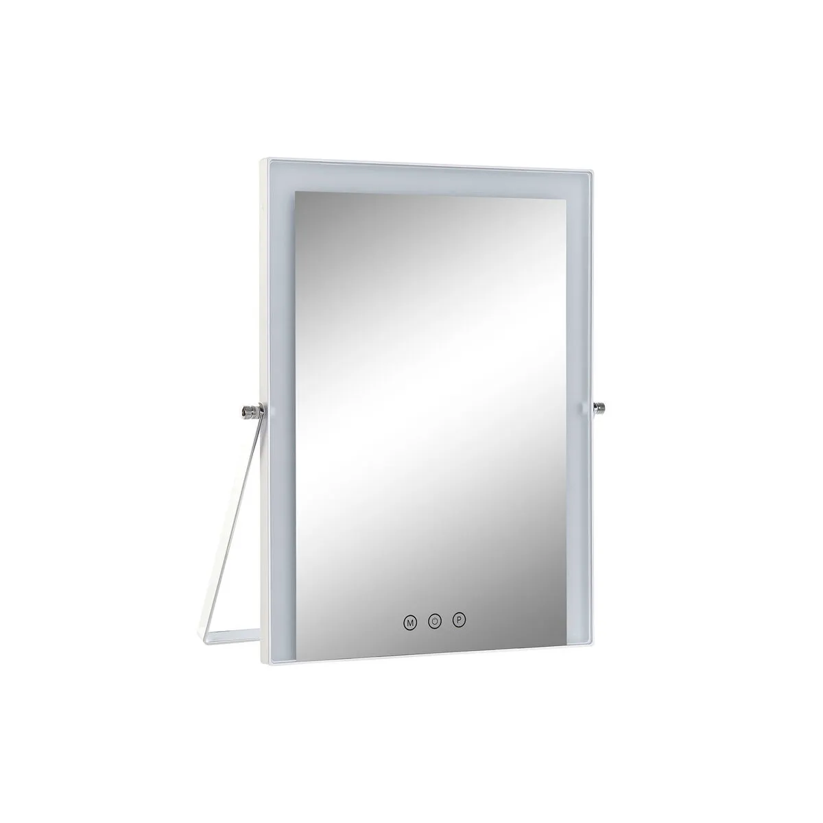 Specchio LED Touch da Tavolo DKD Home Decor 30 x 2 x 40 cm Metallo Bianco