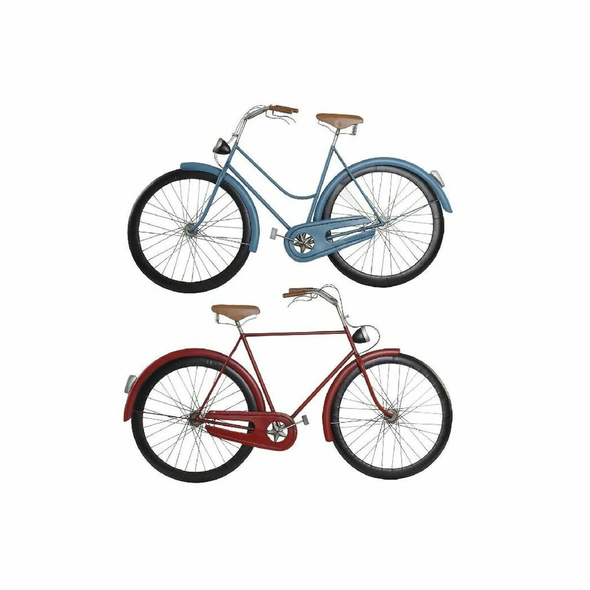 Decorazione da Parete DKD Home Decor 102 x 5 x 59 cm Rosso Bicicletta Blu cielo Vintage (2 Unità)