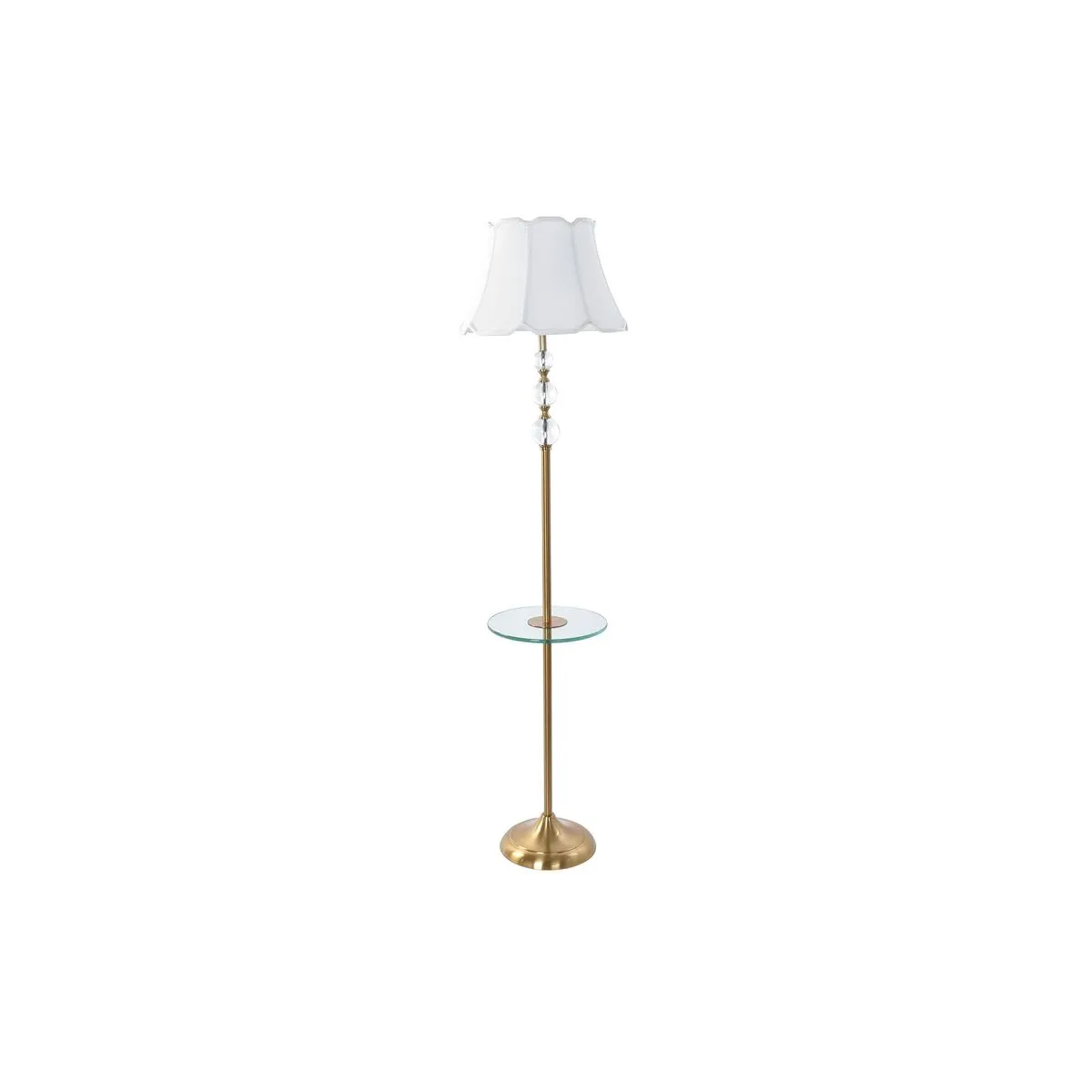 Lampada da Terra DKD Home Decor Dorato Metallo Cotone Bianco Marmo 50 W (40 x 40 x 162 cm)