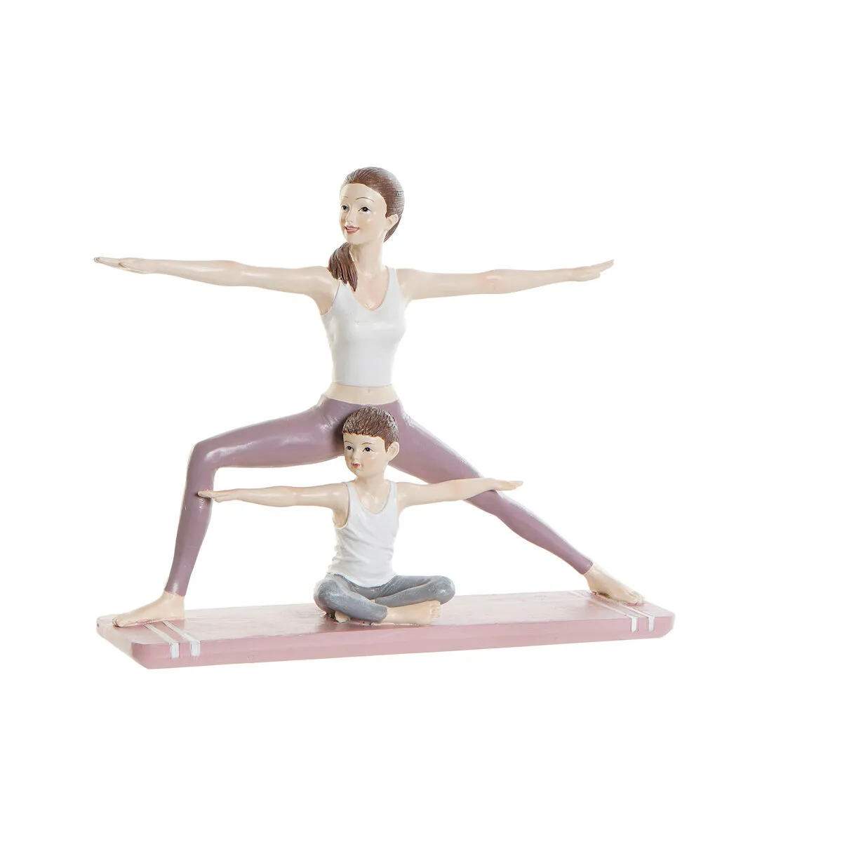 Statua Decorativa DKD Home Decor 24 x 6,5 x 19,5 cm Scandi Rosa Yoga