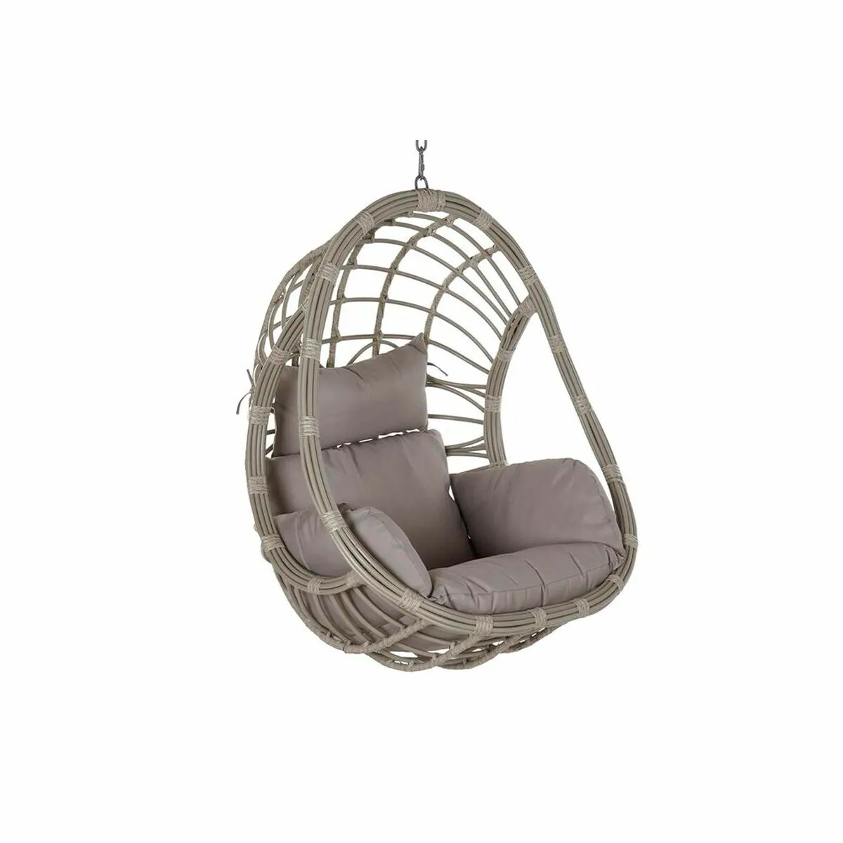 Sedia da giardino sospesa DKD Home Decor 90 x 70 x 110 cm Grigio rattan sintetico Alluminio (92 x 70 x 113 cm)