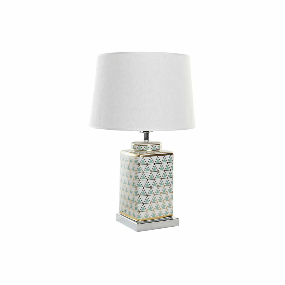 Lampada da tavolo DKD Home Decor Mosaico Dorato Menta Bianco 220 V 50 W (35 x 35 x 57 cm)