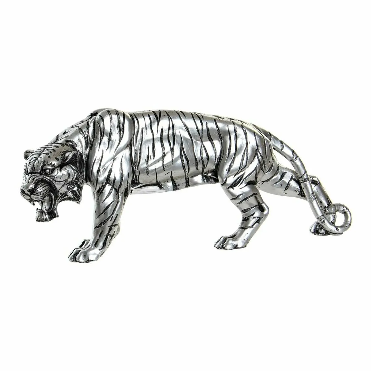 Statua Decorativa DKD Home Decor Argentato Coloniale Tigre 31 x 7,5 x 13,5 cm