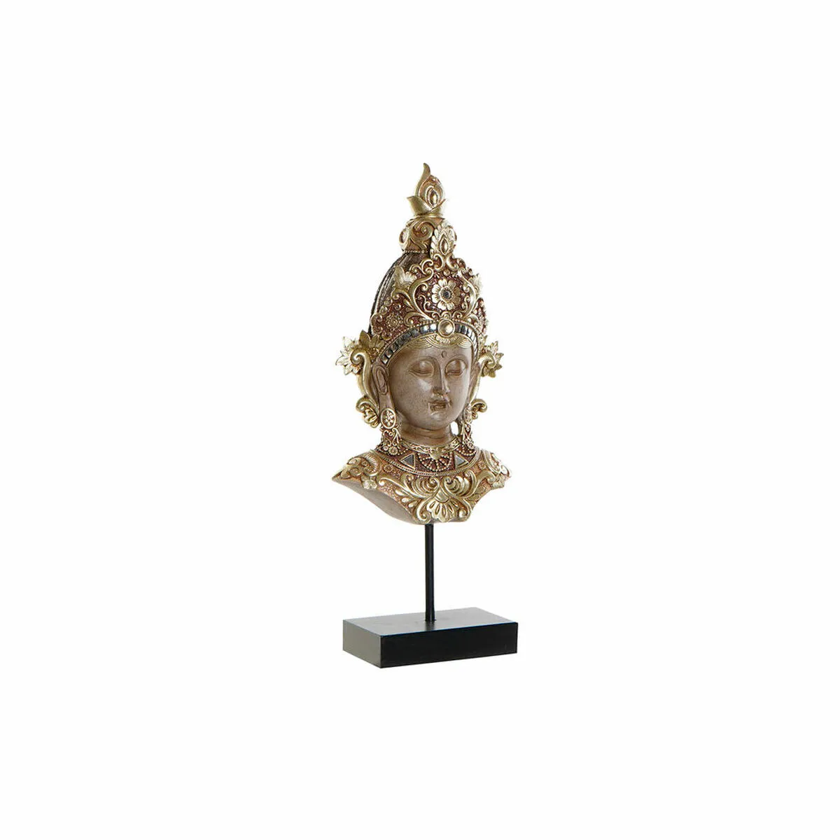 Statua Decorativa DKD Home Decor Marrone Dorato Buddha Orientale 15 x 7 x 38 cm