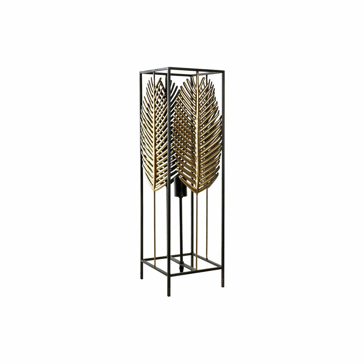 Lampada da Terra DKD Home Decor Foglio Nero Dorato Metallo Foglia della pianta (20 cm) (20 x 20 x 71 cm) (20 x 20 cm)