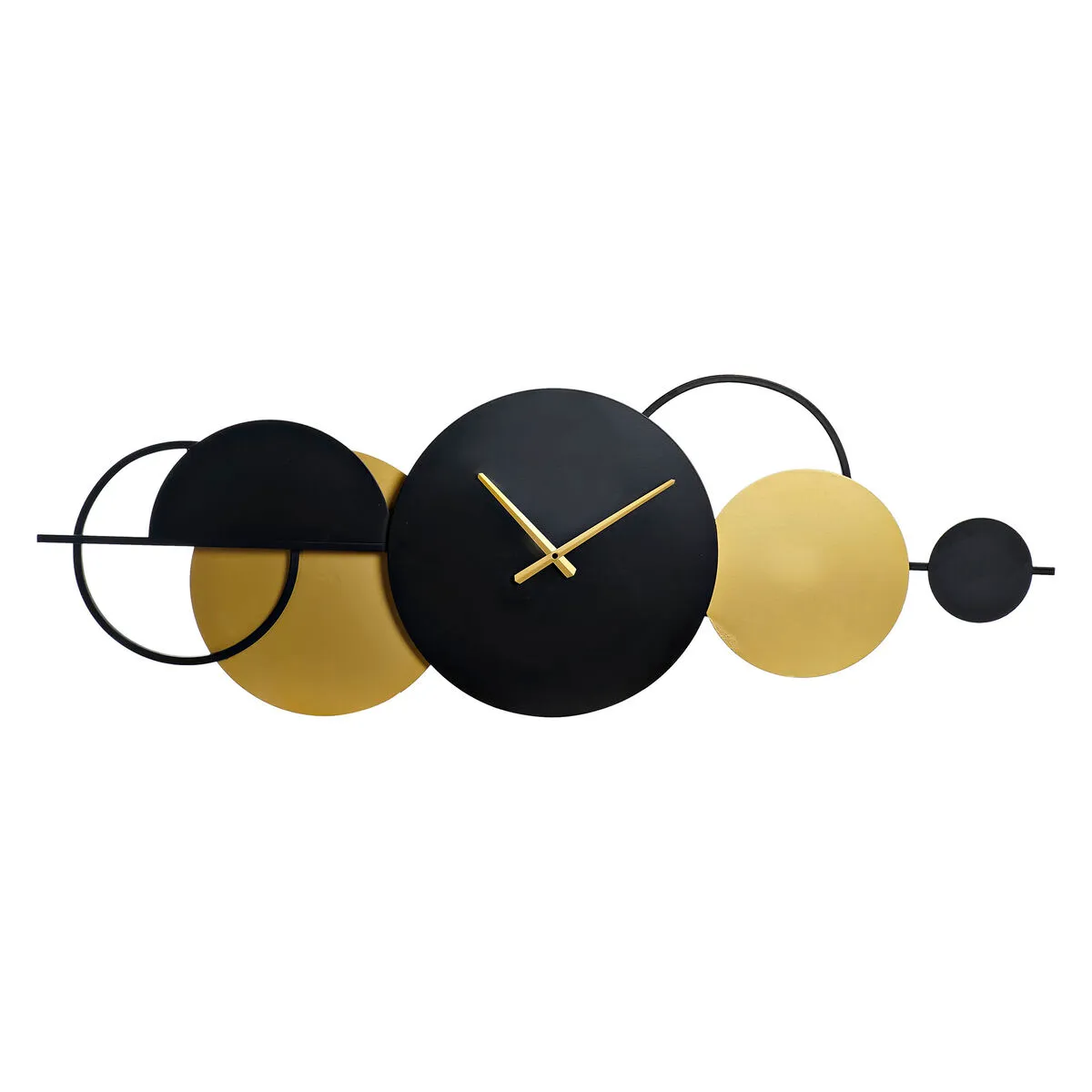 Orologio da Parete DKD Home Decor Nero Dorato Metallo Moderno 123 x 5 x 48 cm