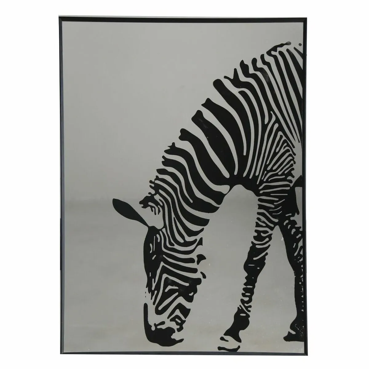 Specchio da parete DKD Home Decor Zebra Cristallo Nero Alluminio (60 x 3,5 x 80 cm)