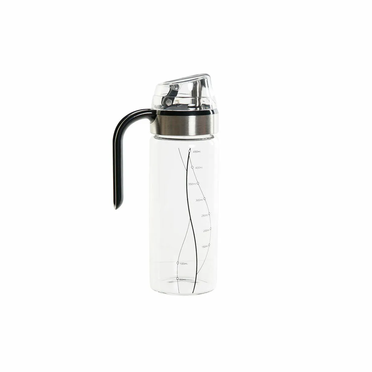 Oliera DKD Home Decor Nero Trasparente Acciaio inossidabile Vetro Borosilicato 450 ml