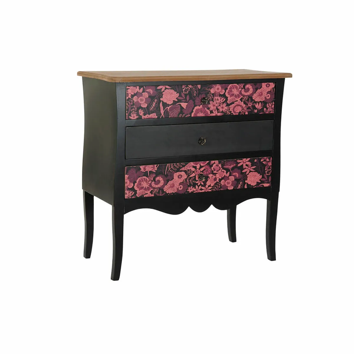 Credenza DKD Home Decor   Nero 76 x 39 x 75,5 cm Rosa Marrone Legno MDF