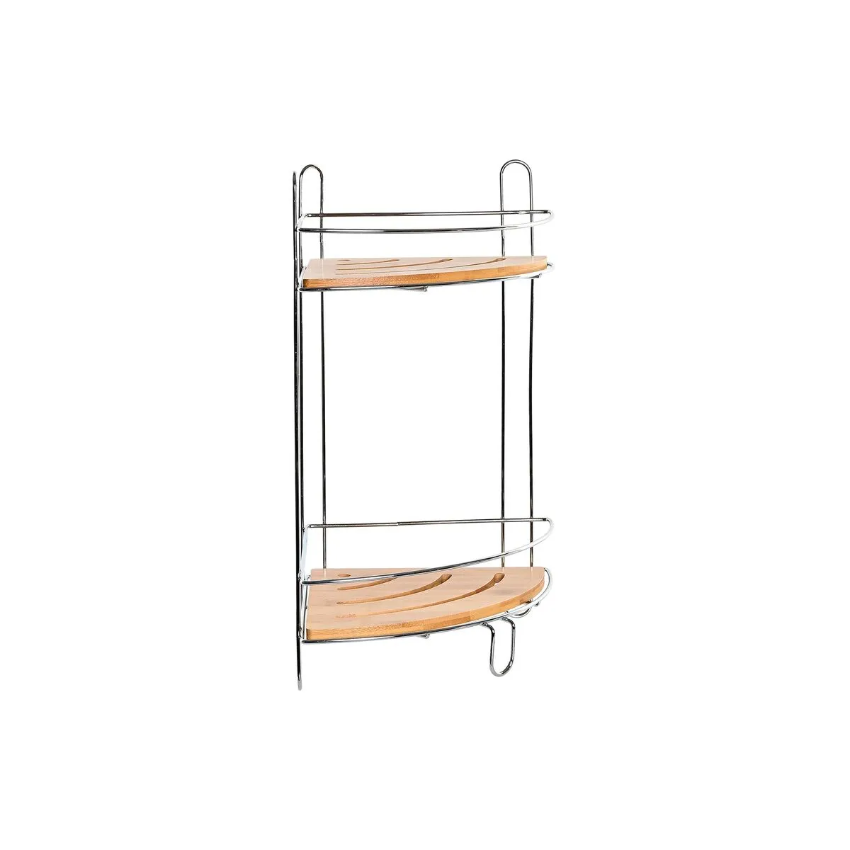 Scaffale ad Angolo DKD Home Decor Naturale Bambù Metallo cromato inossidabile 2 Mensole 19,5 x 19,5 x 36,5 cm