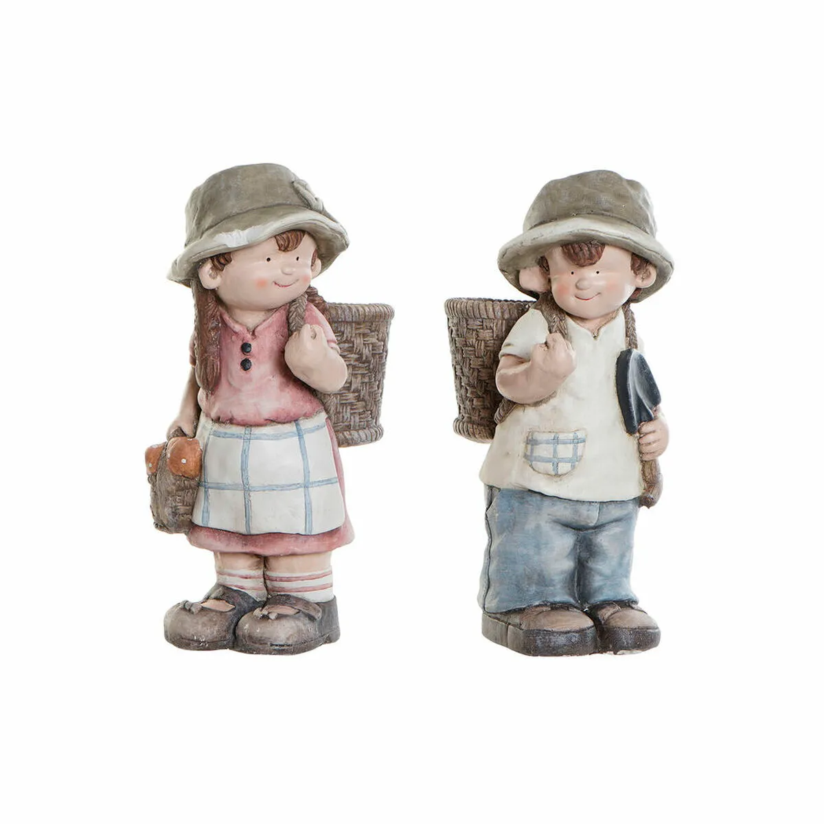 Statua Decorativa DKD Home Decor 34 x 21 x 50 cm Azzurro Rosa Bambini (2 Unità)