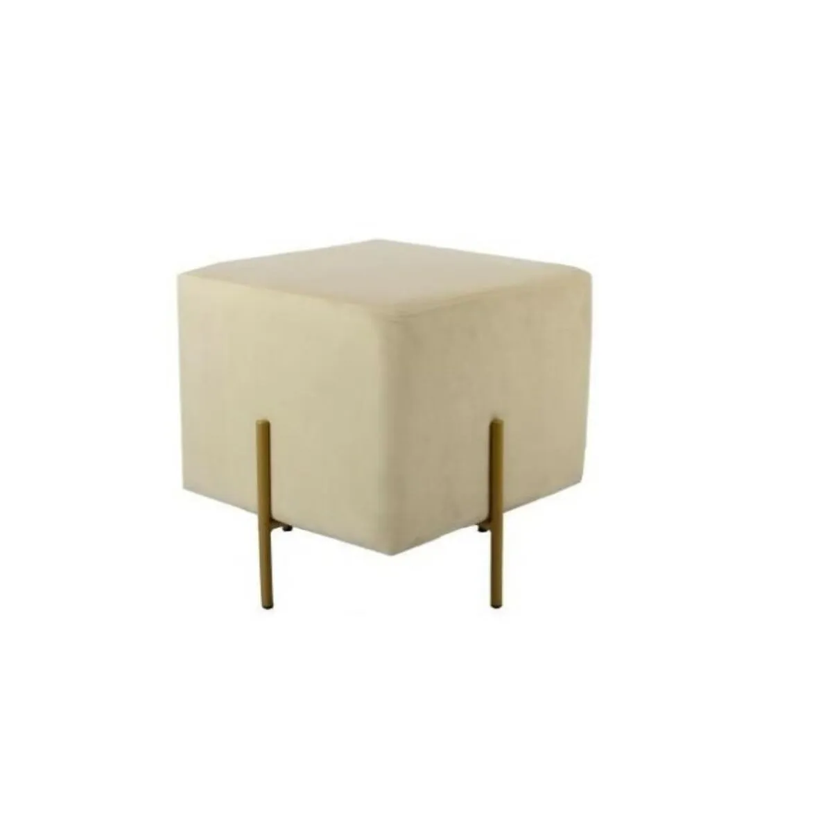 Poggiapiedi DKD Home Decor Velluto Beige Dorato Metallo Poliestere (42 x 42 x 45 cm)