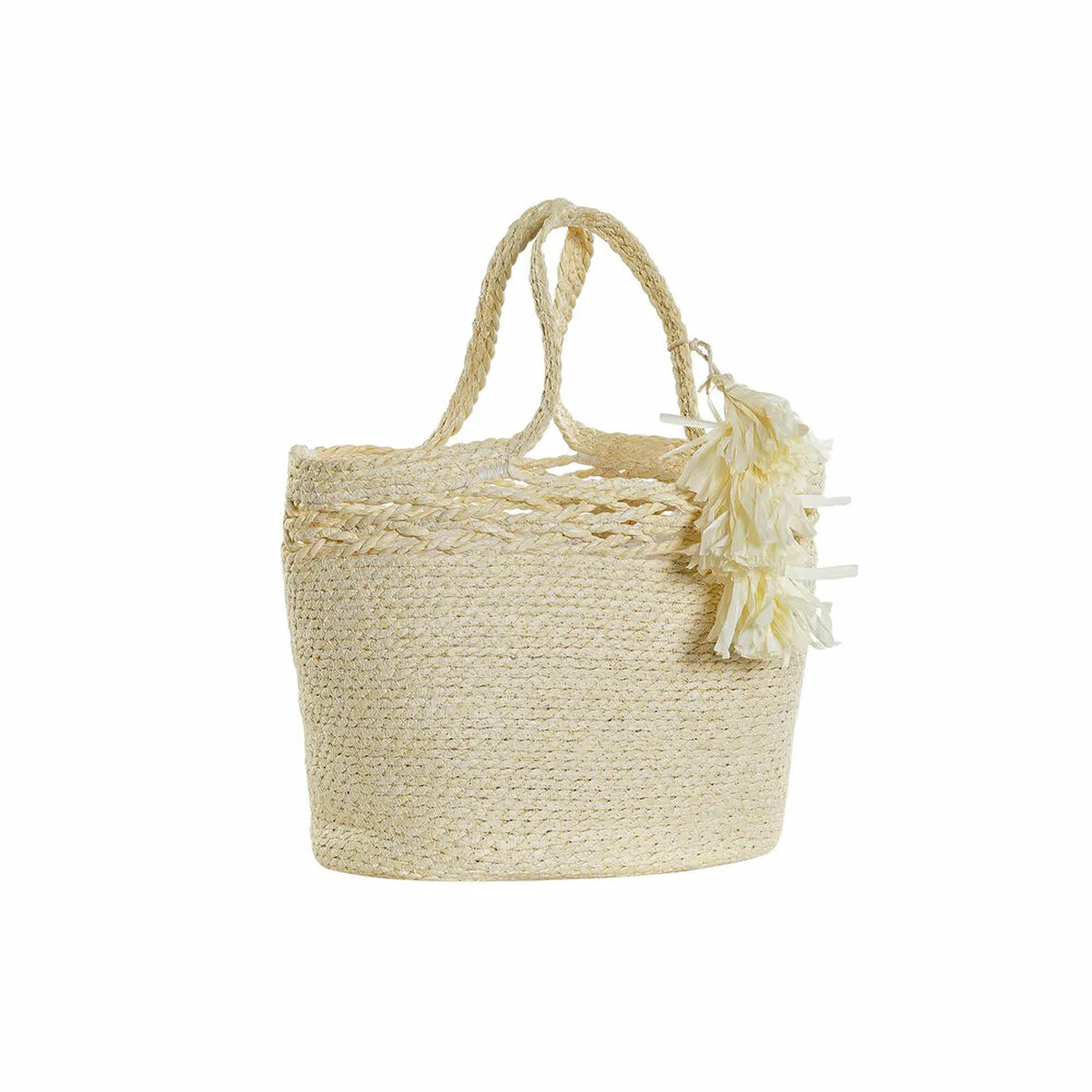 Cestino DKD Home Decor 36 x 29 x 48 cm Beige Fibra naturale Boho