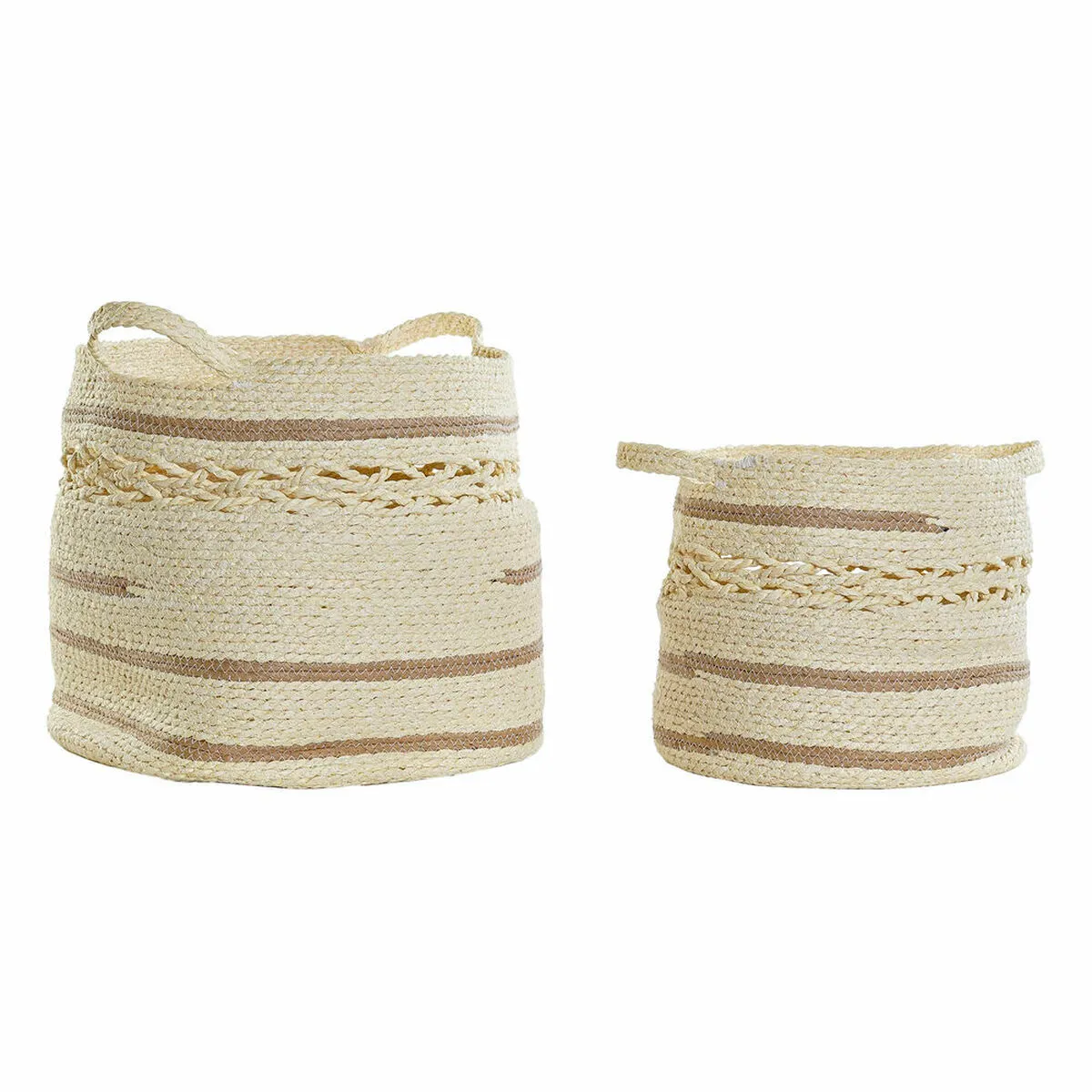 Set di Cestini DKD Home Decor S3018639 Naturale Fibra (2 pcs) (40 x 40 x 34 cm)