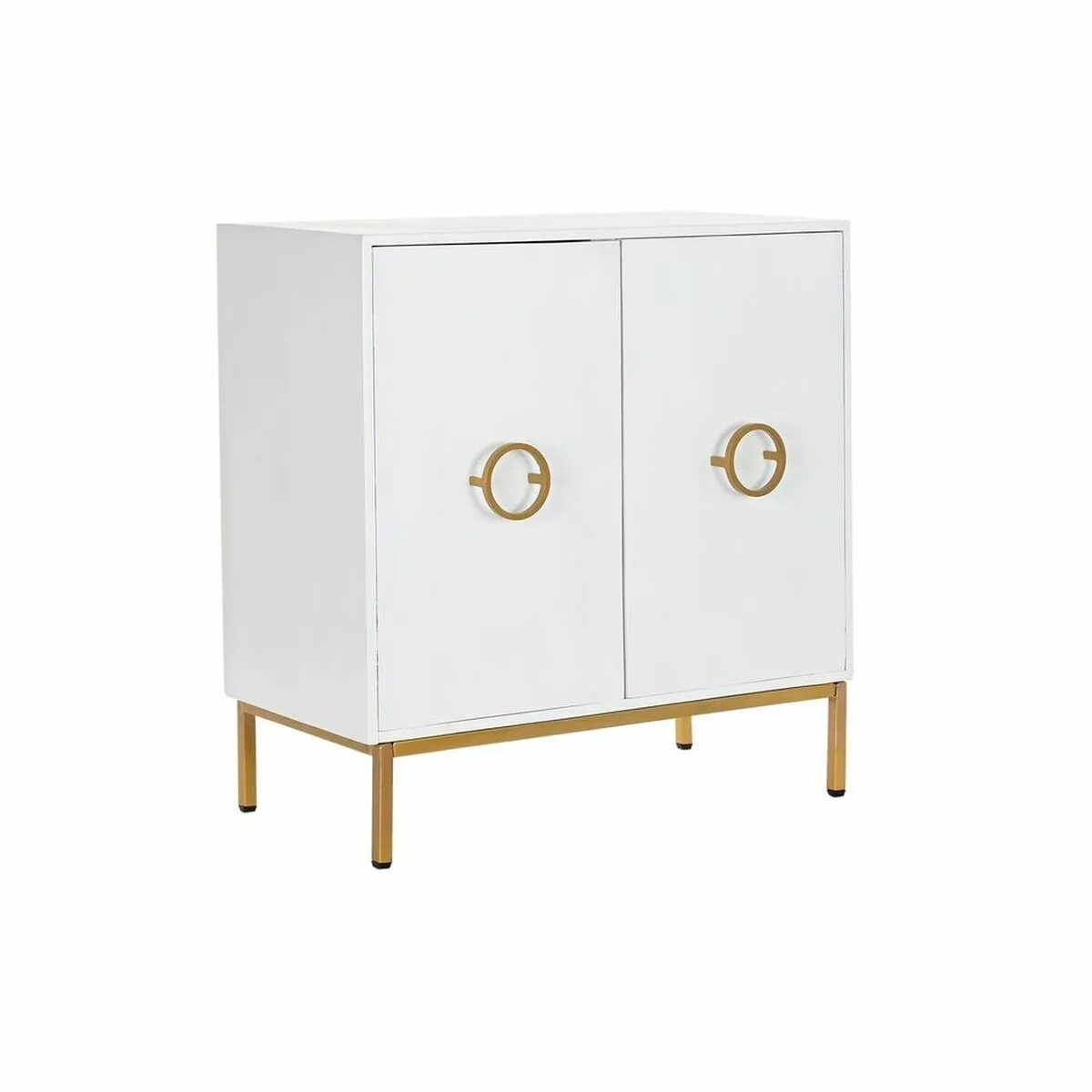 Credenza DKD Home Decor   Bianco Legno Metallo Legno di mango Dorato 80 x 37,5 x 80 cm