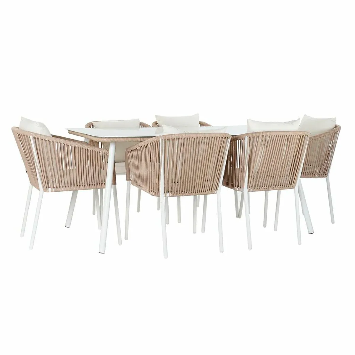 Tavolo con sedie DKD Home Decor Beige 78 cm 163 x 95 x 6 cm  