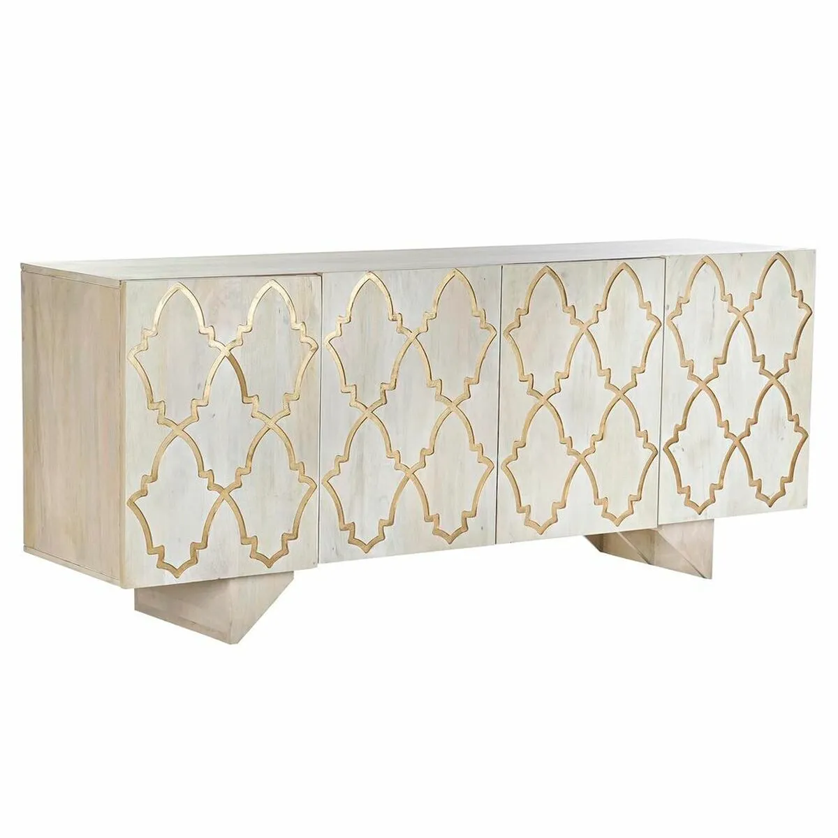 Credenza DKD Home Decor Bianco 177 x 45 x 75 cm Dorato Legno di mango