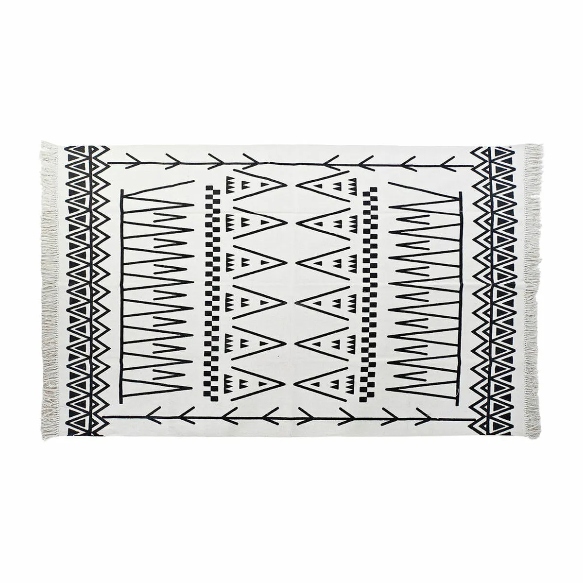 Tappeto DKD Home Decor Nero Bianco Ikat (120 x 180 x 0,7 cm)