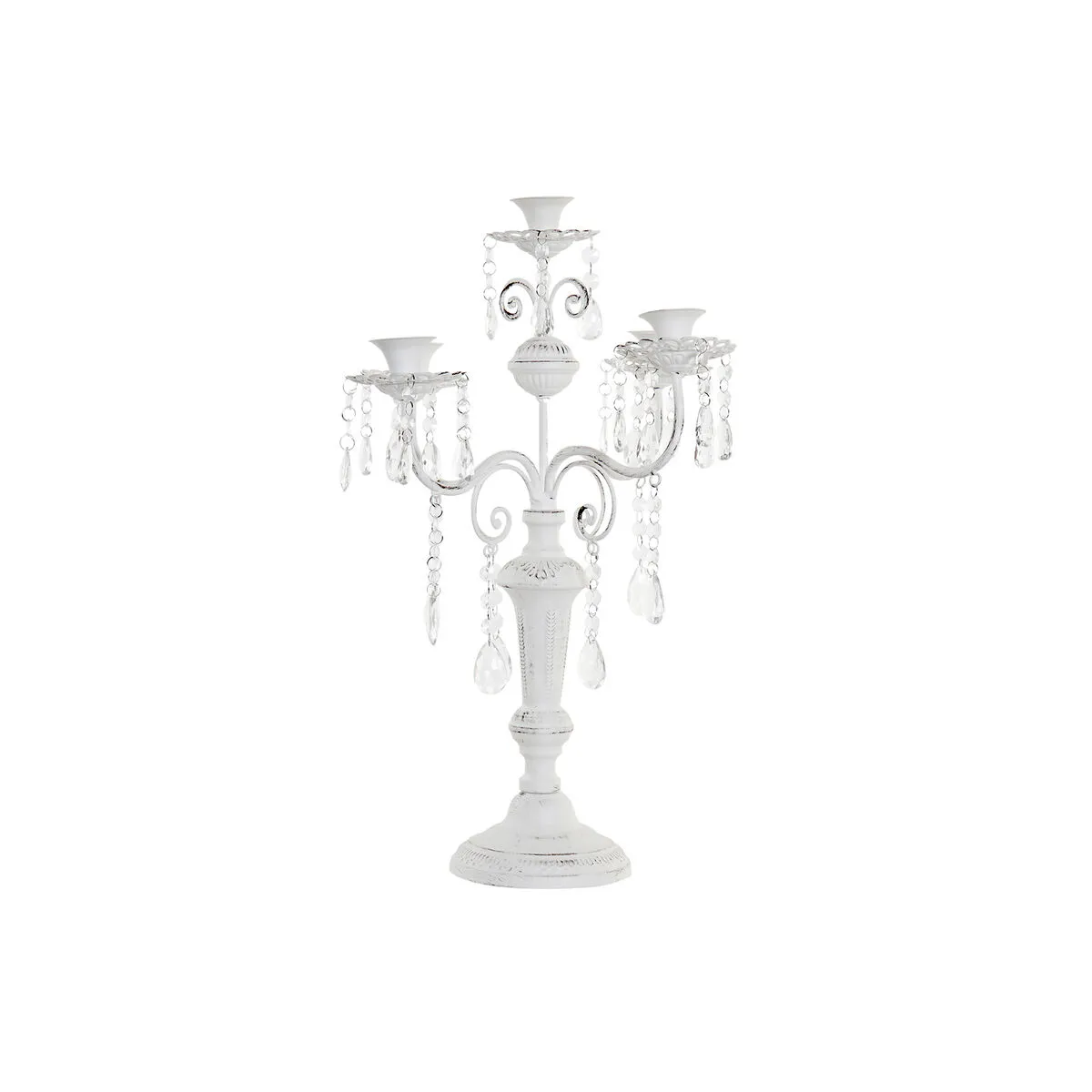 Candelabro DKD Home Decor Metallo Bianco Acrilico (41 x 41 x 56,5 cm)