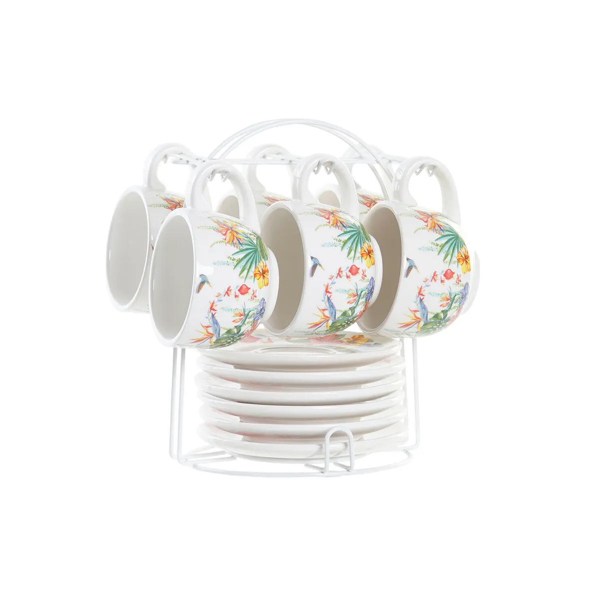 Set di Tazze da Caffè DKD Home Decor Multicolore 180 ml Dolomite