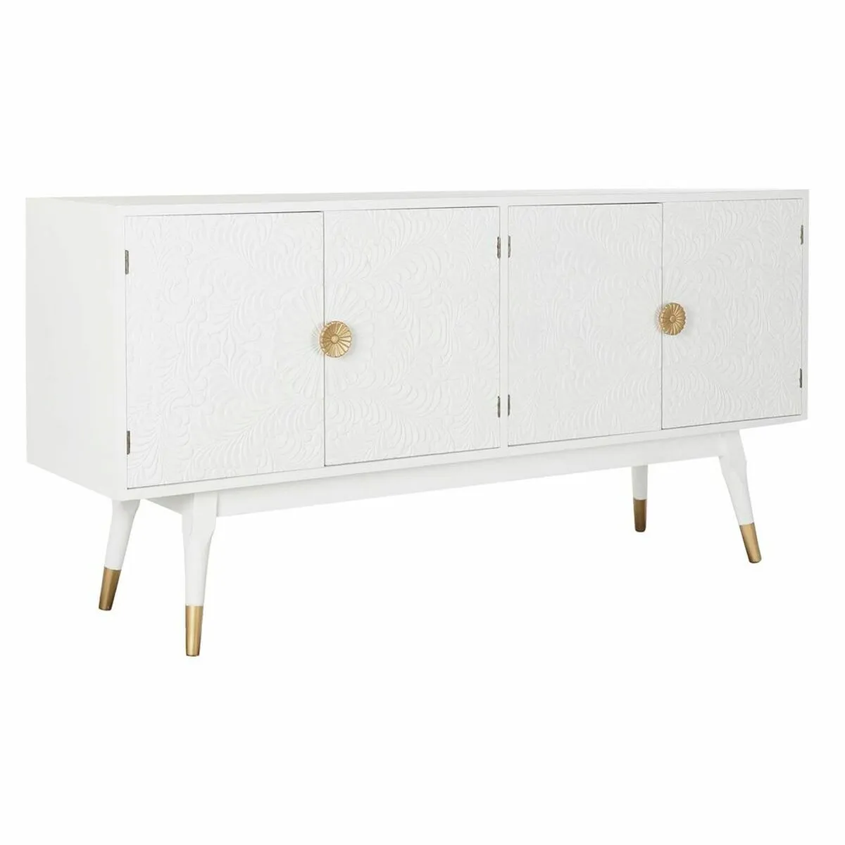 Credenza DKD Home Decor   Bianco Dorato Abete Legno MDF 160 x 42 x 80 cm