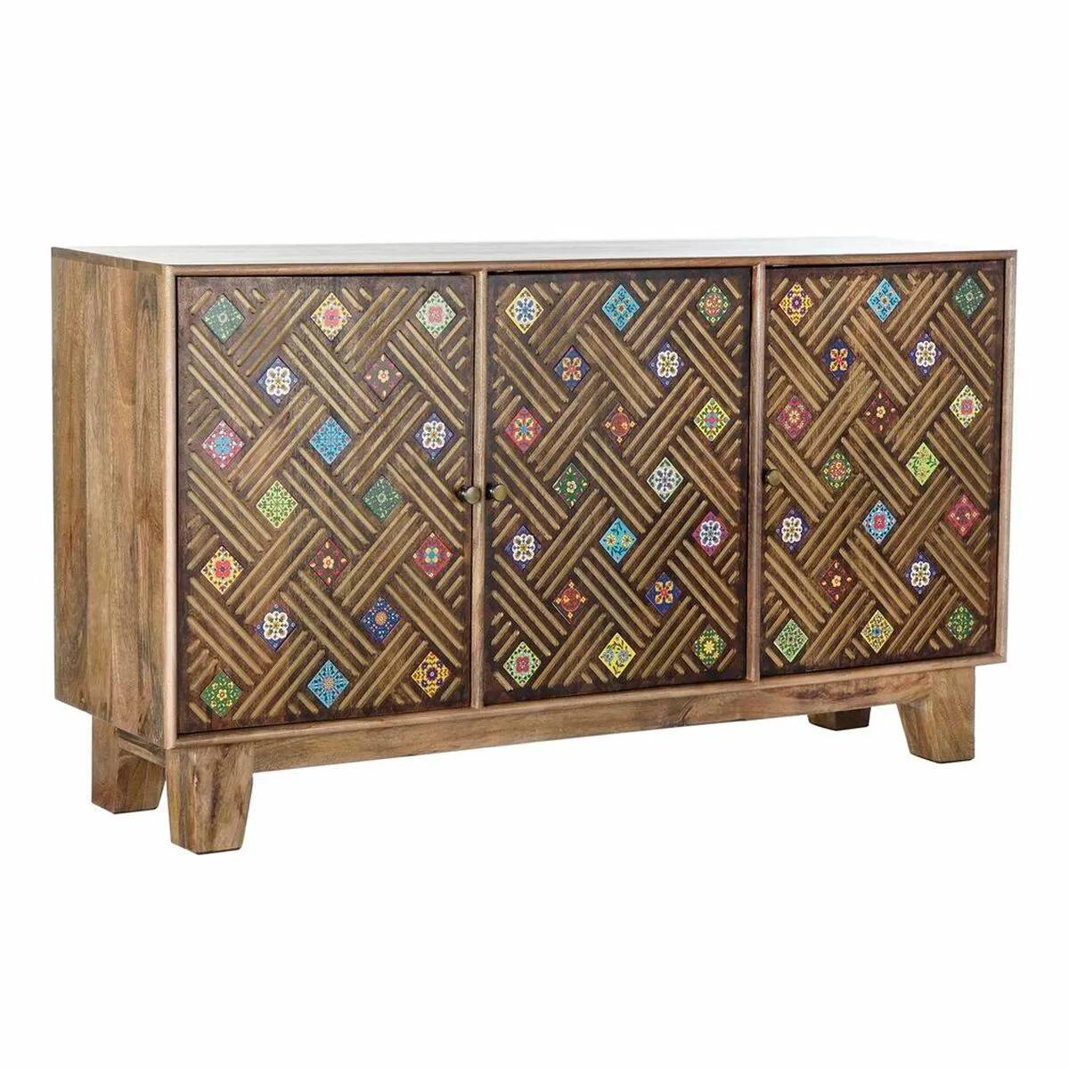 Credenza DKD Home Decor Marrone scuro Multicolore Legno di mango